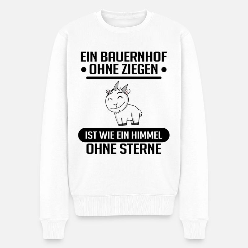 Ziege Ziegenbock Bock - Männer Premium Bio Pullover - Weiß