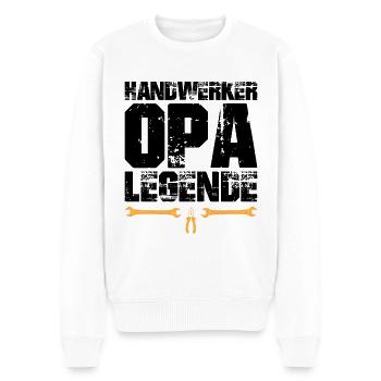 Handwerker Opa Legende - Männer Premium Bio Pullover - Weiß - Vorne - Thijin (182cm)