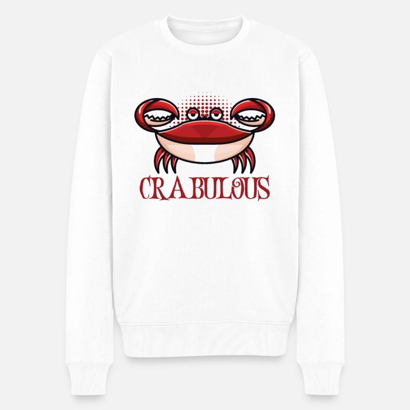 Krabbenkrabbenkrabbenflüsterer Krabbenjagdfischer - Männer Premium Bio Pullover - Weiß