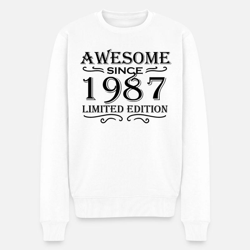 1987 - Né en 1987 - Pull Premium bio Homme - blanc