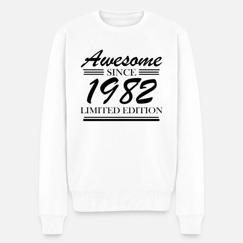 1982 - Jahrgang 1982 - Männer Premium Bio Pullover - Weiß