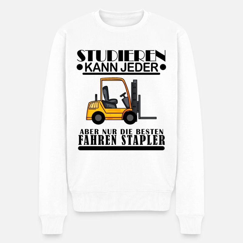 Staplerfahrer Gabelstapler Lager Logistik - Männer Premium Bio Pullover - Weiß