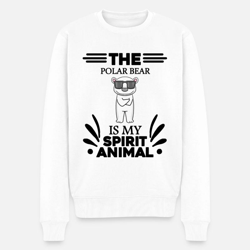 Eisbär Polarbär Bär - Männer Premium Bio Pullover - Weiß