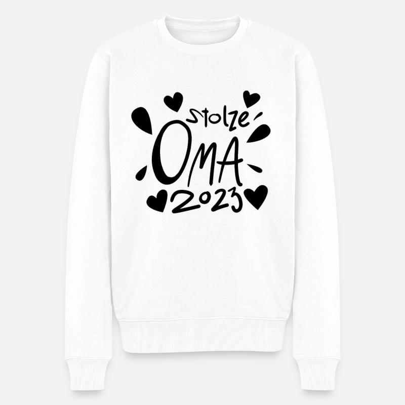 Oma 2023 - Werdende Oma 2023 - Männer Premium Bio Pullover - Weiß
