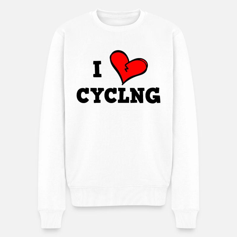 Ich liebe Radfahren - Männer Premium Bio Pullover - Weiß