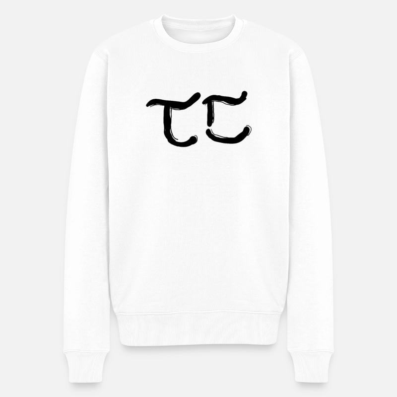 Koreansisch Buchstabe doppel t - Männer Premium Bio Pullover - Weiß