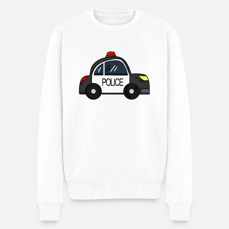 Polizei Auto - Männer Premium Bio Pullover - Weiß