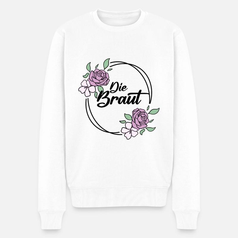 Die Braut Junggesellinnenabschied - Männer Premium Bio Pullover - Weiß