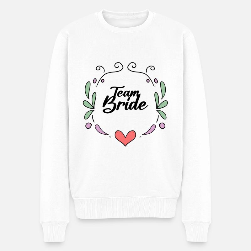 Team Braut - Männer Premium Bio Pullover - Weiß