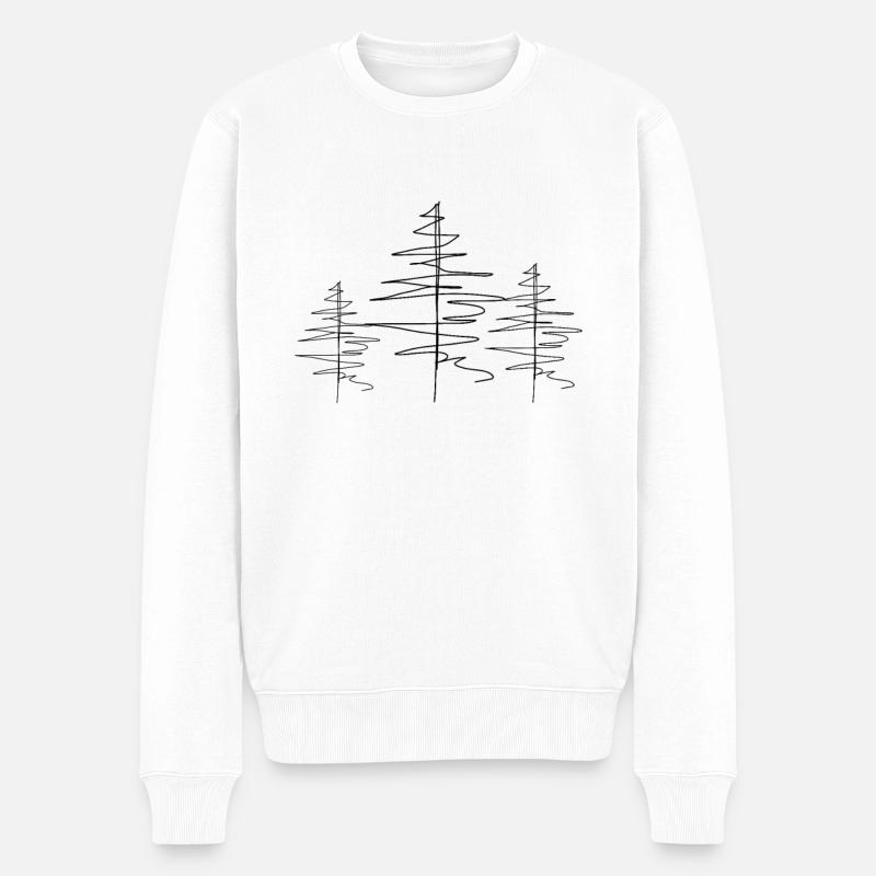 Arbre Lineart - Pull Premium bio Homme - blanc