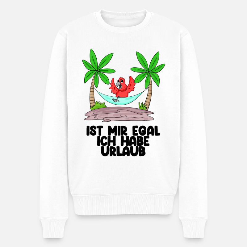 Urlaub - Männer Premium Bio Pullover - Weiß