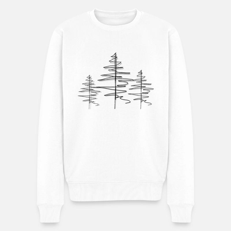 Forêt arborescente Lineart - Pull Premium bio Homme - blanc