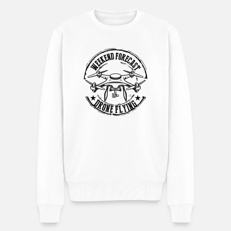 Drohne Pilot - Männer Premium Bio Pullover - Weiß