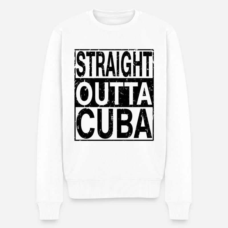 Kuba Straight outta Kuba - Männer Premium Bio Pullover - Weiß