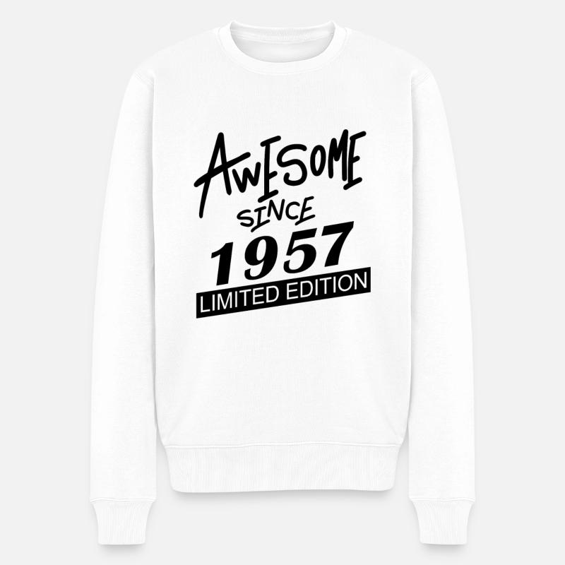 1957 - Né en 1957 - Pull Premium bio Homme - blanc