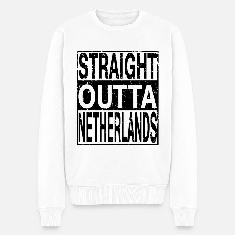 Pays-Bas Straight outta Pays-Bas - Pull Premium bio Homme - blanc