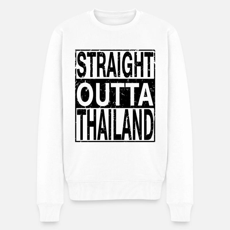 Thaïlande Straight outta Thaïlande - Pull Premium bio Homme - blanc