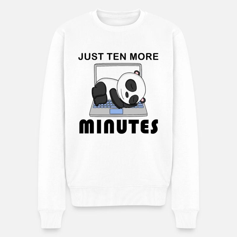 Nur noch zehn Minuten - Männer Premium Bio Pullover - Weiß