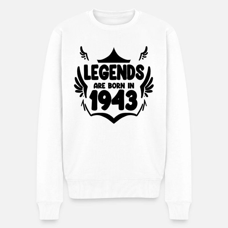 1943 - Né en 1943 - Pull Premium bio Homme - blanc