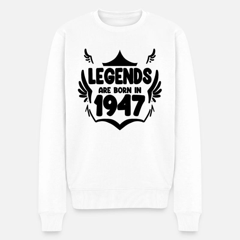1947 - Né en 1947 - Pull Premium bio Homme - blanc