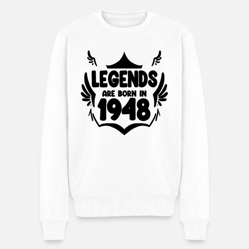 1948 - Jahrgang 1948 - Männer Premium Bio Pullover - Weiß