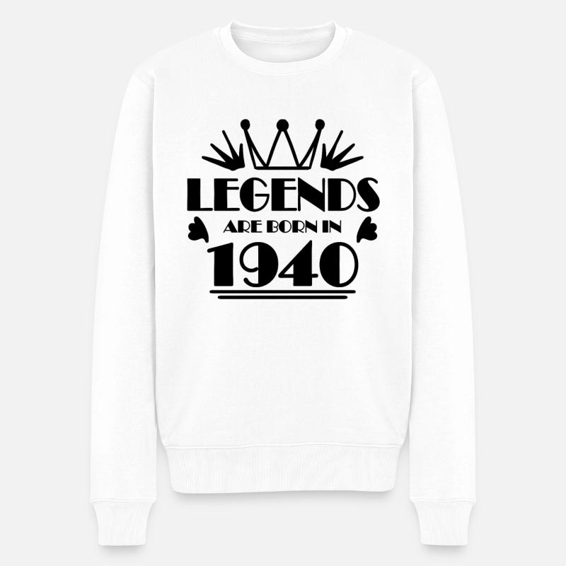 1940 - Né en 1940 - Pull Premium bio Homme - blanc