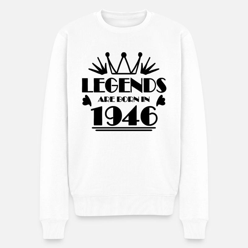 1946 - Né en 1946 - Pull Premium bio Homme - blanc