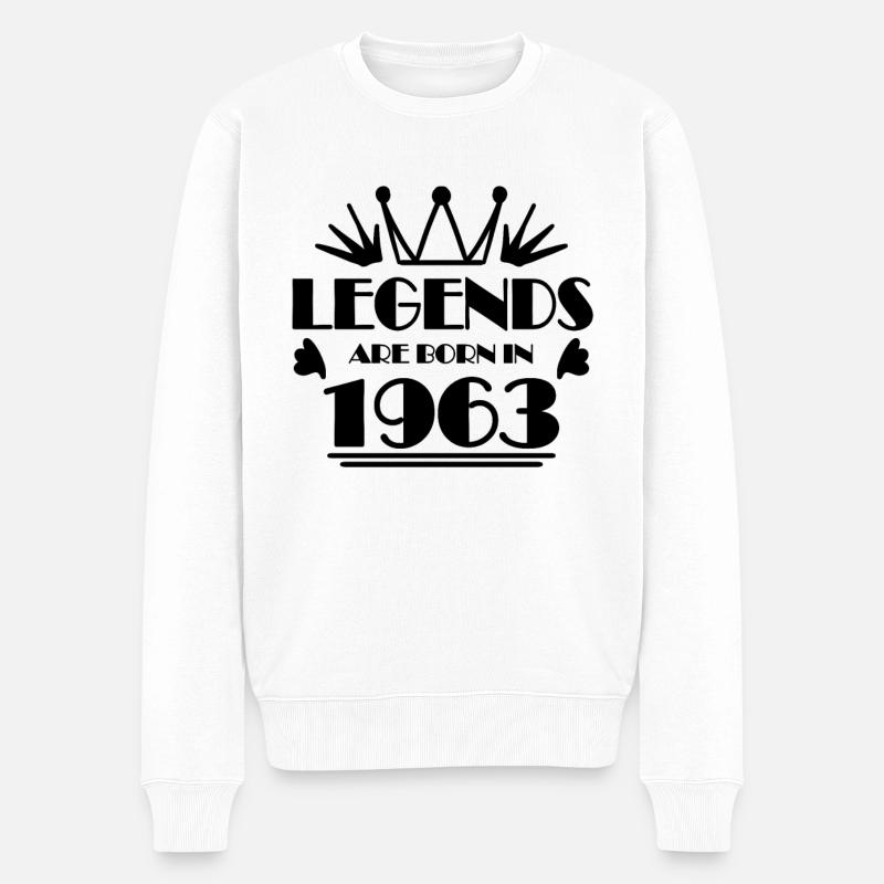 1963 - Né en 1963 - Pull Premium bio Homme - blanc