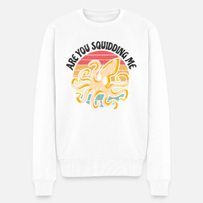 Tintenfisch Krake Oktopus Meer Tentakel Kraken - Männer Premium Bio Pullover - Weiß