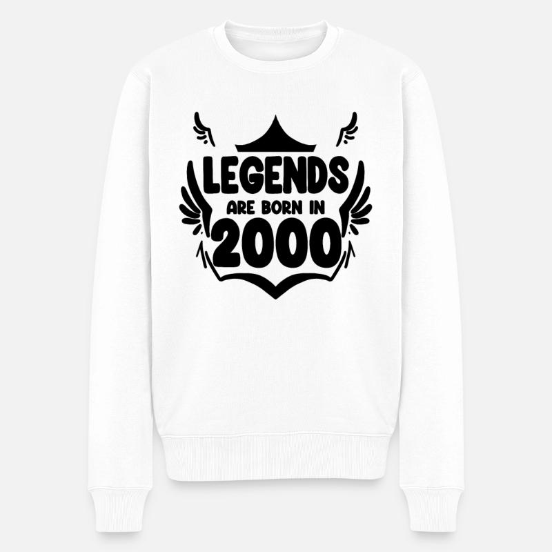 2000 - Männer Premium Bio Pullover - Weiß