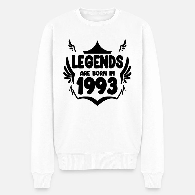 1993 - Jahrgang 1993 - Männer Premium Bio Pullover - Weiß