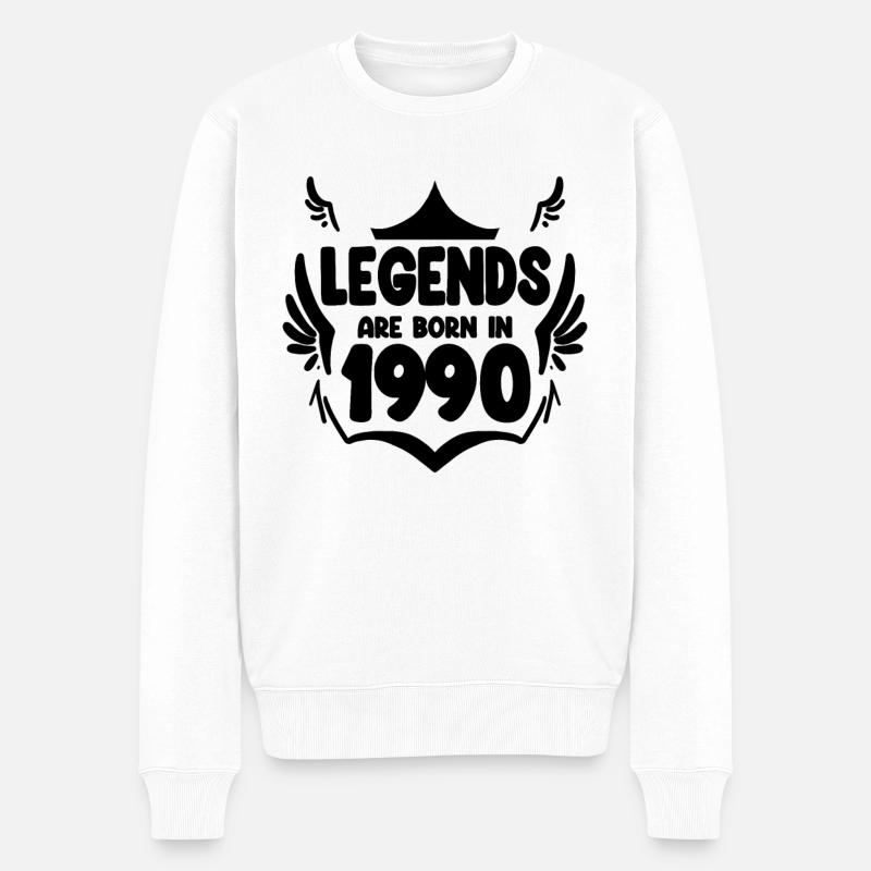 1990 - Né en 1990 - Pull Premium bio Homme - blanc