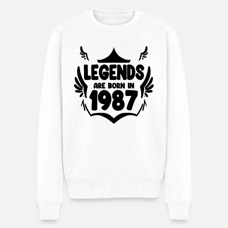 1987 - Né en 1987 - Pull Premium bio Homme - blanc