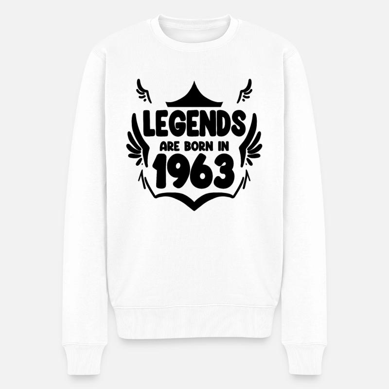 1963 - Né en 1963 - Pull Premium bio Homme - blanc