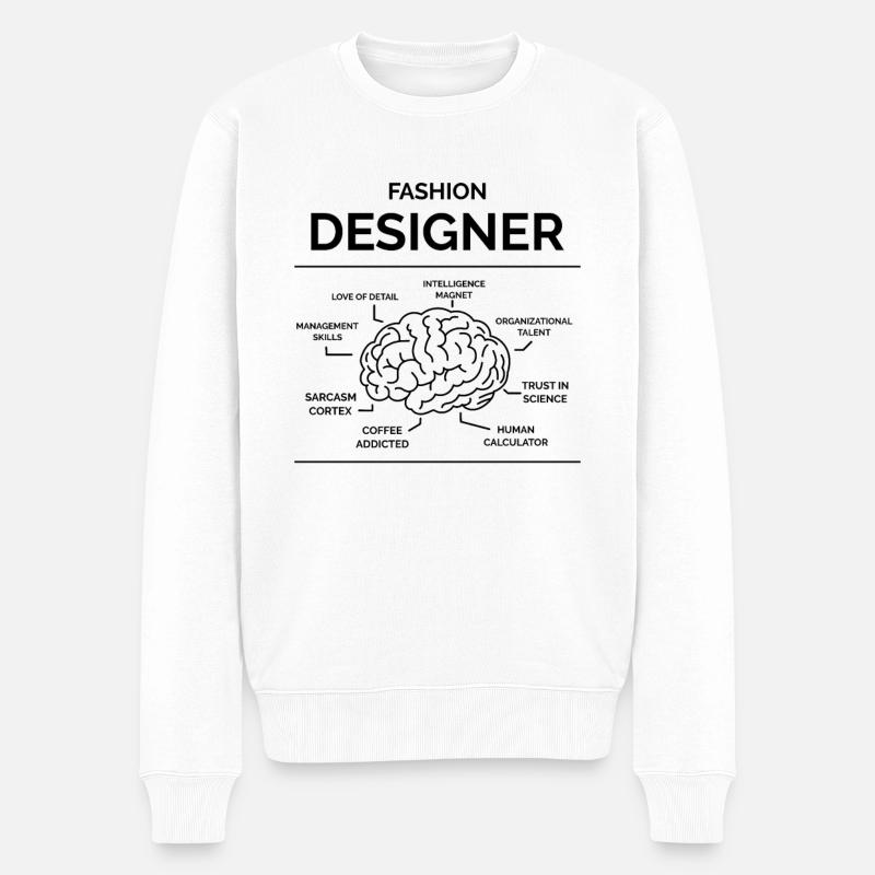 Modedesigner - Männer Premium Bio Pullover - Weiß