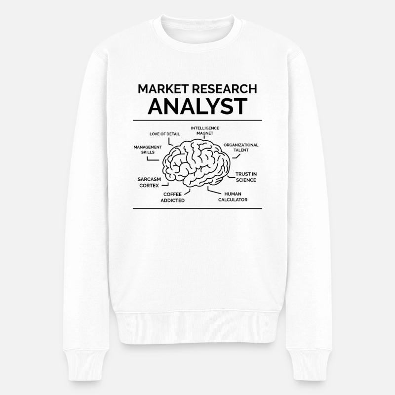 Analyste d’études de marché - Pull Premium bio Homme - blanc