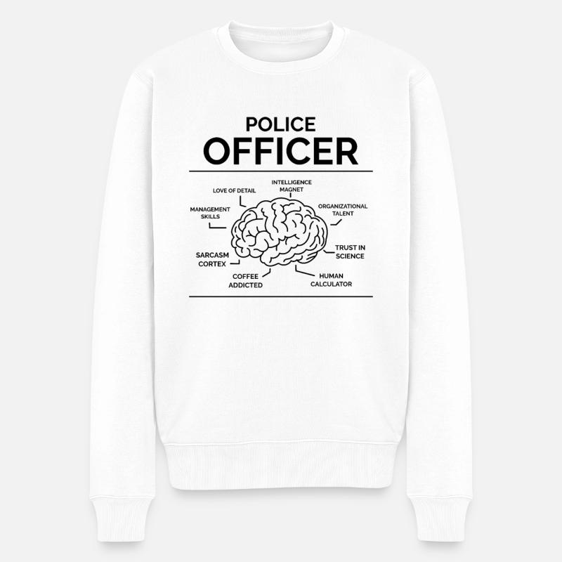 Policier Policier - Pull Premium bio Homme - blanc