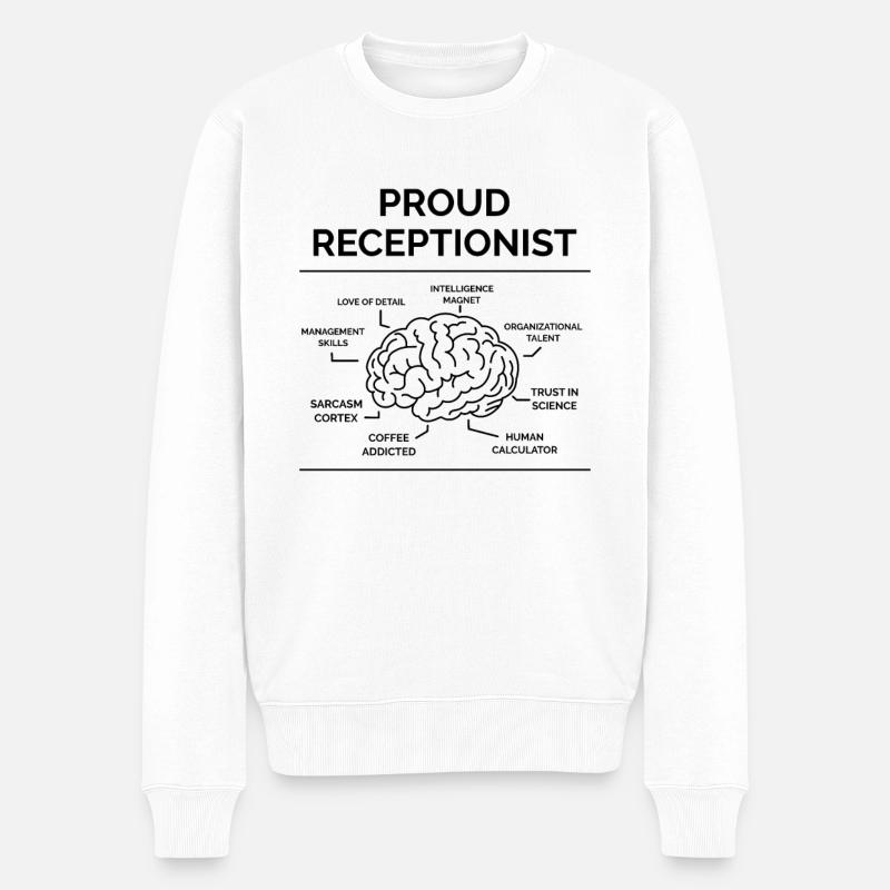 Rezeptionist - Männer Premium Bio Pullover - Weiß