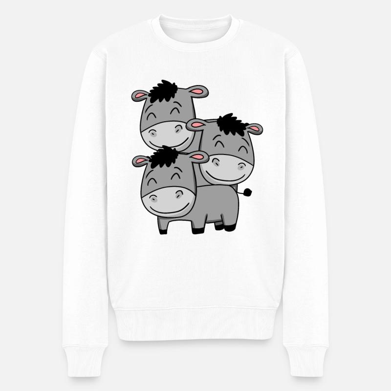 Ânes mignons - Pull Premium bio Homme - blanc