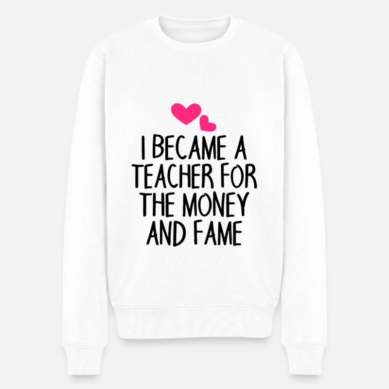 Lehrer Spruch lustig - Männer Premium Bio Pullover - Weiß