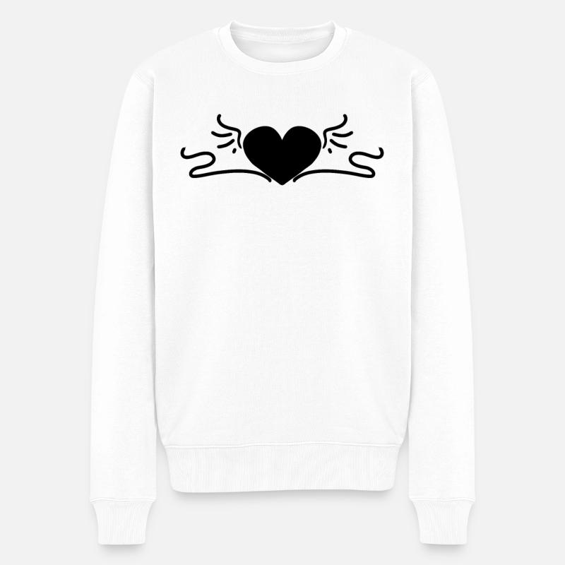 Cœur Noir - Pull Premium bio Homme - blanc