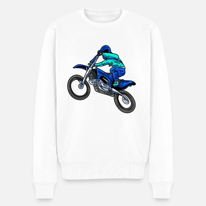Cascadeur de motocross - Pull Premium bio Homme - blanc