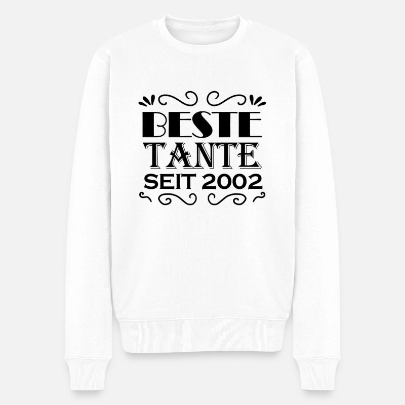 Beste Tante seit 2002 - Männer Premium Bio Pullover - Weiß