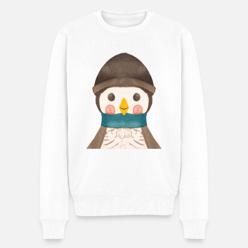 Pinguin - Männer Premium Bio Pullover - Weiß