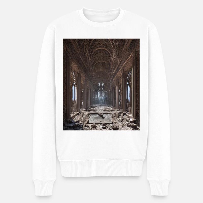 Mythologie grecque Temple Ruines Grèce - Pull Premium bio Homme - blanc