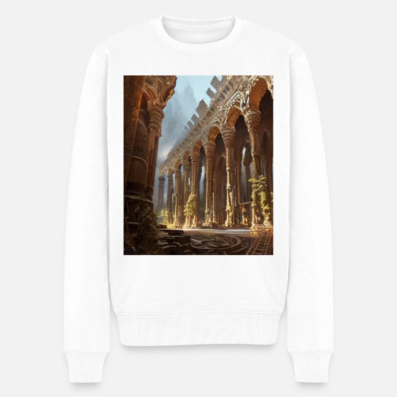 Mythologie grecque Temple Ruines Grèce - Pull Premium bio Homme - blanc