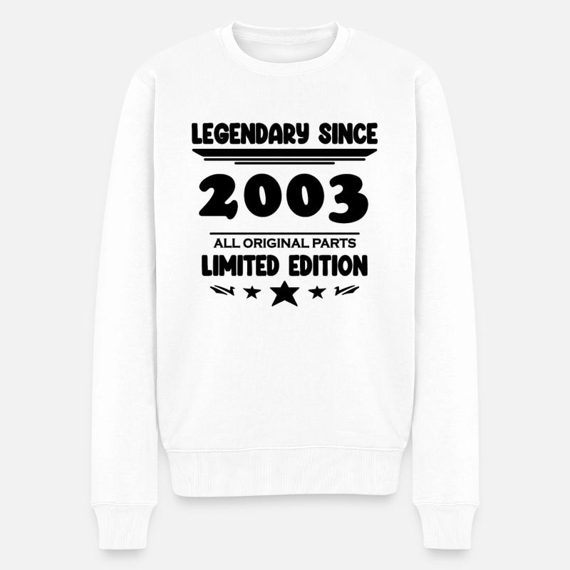 2003 - Jahrgang 2003 - Baujahr 2003 - Männer Premium Bio Pullover - Weiß