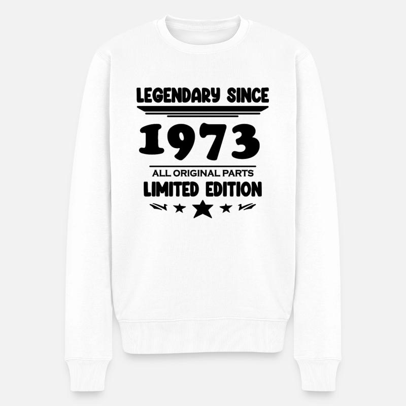 1973 - Né 1973 - Année de construction 1973 - Pull Premium bio Homme - blanc