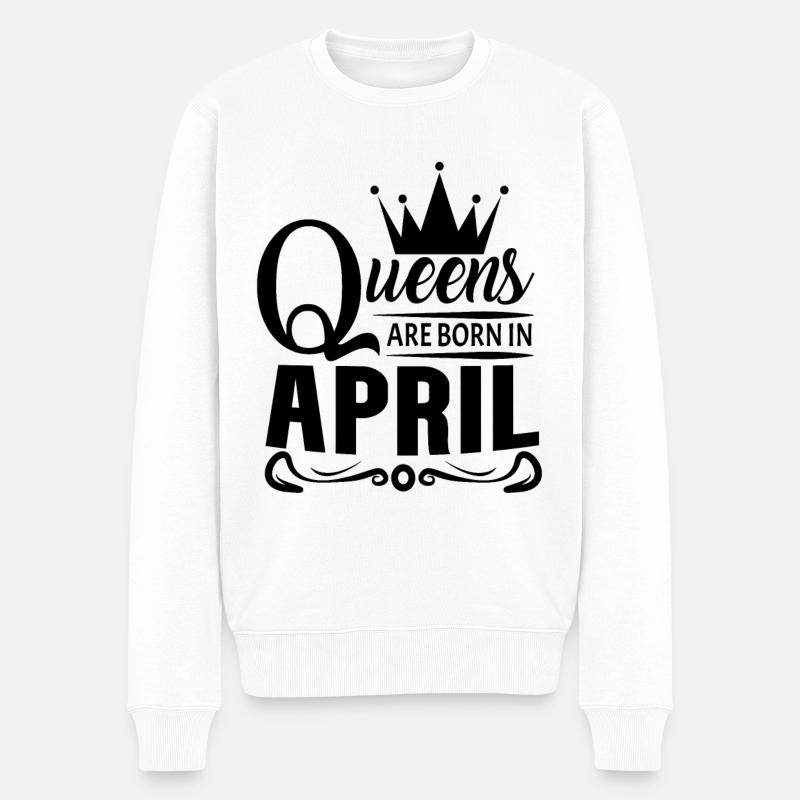 Geburtsmonat April - Männer Premium Bio Pullover - Weiß
