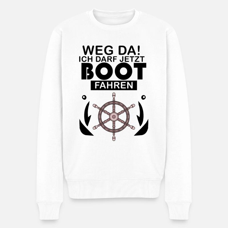 Bootsführerschein Motorboot Geschenk - Männer Premium Bio Pullover - Weiß
